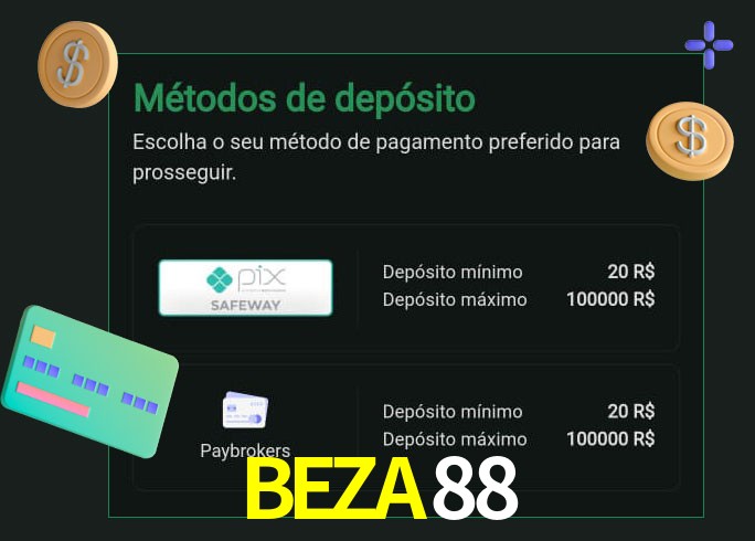 O cassino BEZA88 oferece uma grande variedade de métodos de pagamento